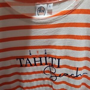 Orange & White Striped Kids Tee